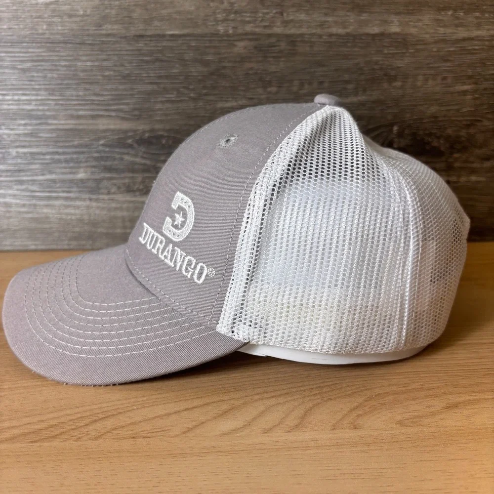 Durango Hat‎ Cap Snap Back Gray Mesh Trucker Embroidered Mens